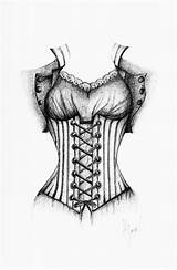 Corset Drawing Drawings Paintingvalley sketch template