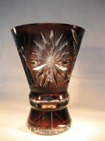 Antiques Atlas Aubergine Bohemian Cut Glass Cased Vase 1920