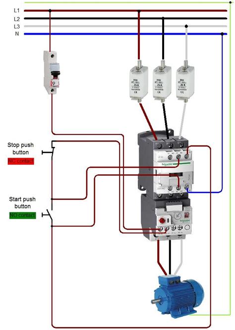 contactor wiring diagram   phase motor  overload relay circuit stanley wiring