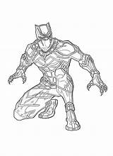 Coloring Panther Marvel sketch template