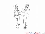 Coloring Dancing Youth Kids Sheet Title sketch template