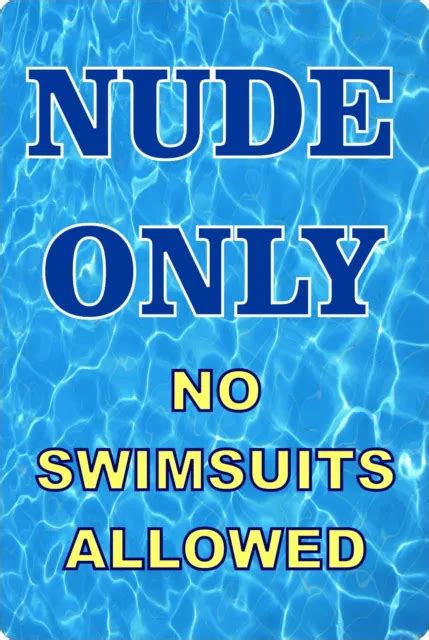 nude  pool spa hot tub nudist gag funny gift swim swimming aluminum