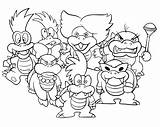 Bowser Coloring Pages Mario Super Kids sketch template