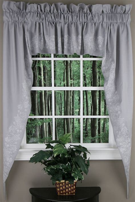 mallory    pc lined embroidered swag set swag curtains
