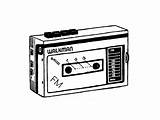 Walkman Cassette Player sketch template