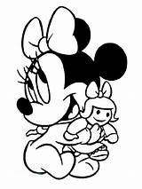 Minnie Baby Mouse Coloring Pages Mickey Printable Da Disney Color Mini Colorare Colouring Doll Print Kids Disegni Drawing Number Babies sketch template