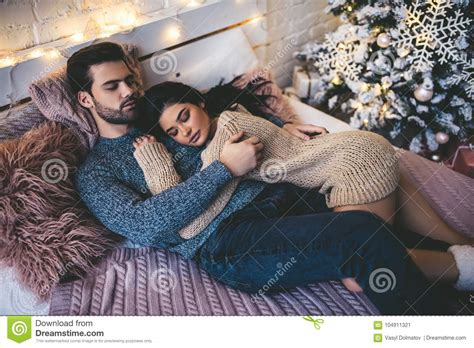 Couple On Bed Stock Image Image Of Socks Decoration