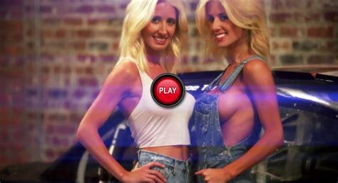 Angela And Amber Alert Nascar Twins Pose For The Camera