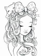 Coloring Pages Manga Anime Adults People Adult Colouring Japanese Printable Girls Cute Getdrawings Girl Getcolorings Book Color Kitten Print Fairy sketch template