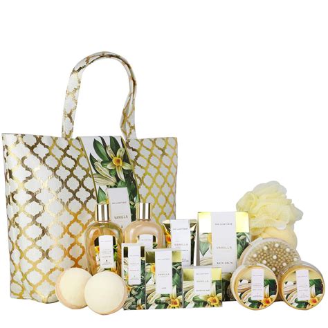 spa luxetique spa gift basket vanilla bath set  women luxury