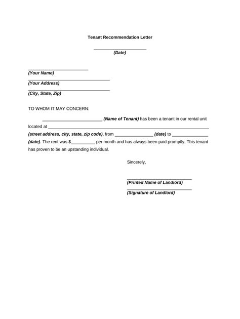 recommendation letter  template pdffiller