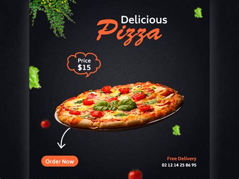 pizza social media ads  muzahidul islam  dribbble