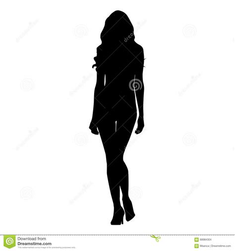 slim woman catwalk vector silhouette stock vector