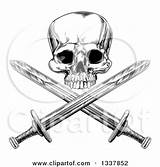 Swords Skull Coloring Pirate Engraved Over Cross Illustration Clipart Royalty Atstockillustration Vector Template Pages sketch template