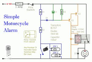 diy motorcycle alarm tags circuit schematic diagram