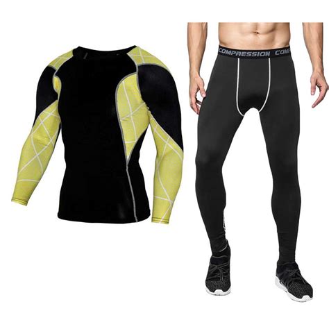 men compression underwear sets fitness winter quick dry gymming male