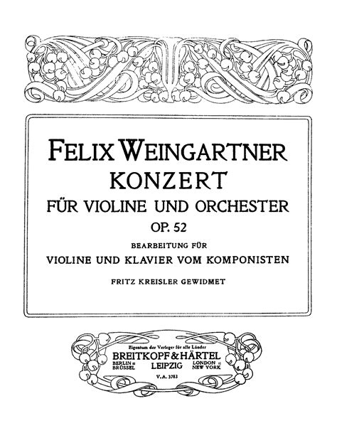 violin concerto op 52 weingartner felix imslp