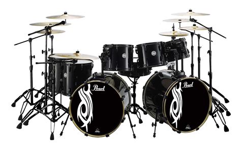 heavy metal drum set pearl jj joey jordison limited edition  piece double bass drum kit