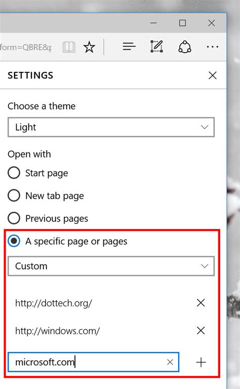 open multiple start pages  microsoft edge tip dottech