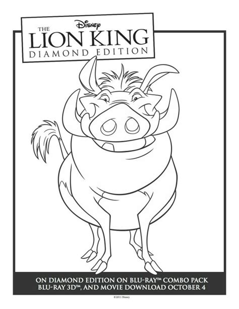printable lion king pumbaa coloring sheet simba  nala roi lion simba