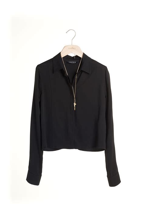 costes crop blouse crop blouse  boutique lookbook blouses blazer long sleeve sleeves
