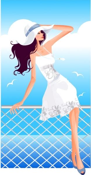 beach fashion woman vector vectors graphic art designs in editable ai