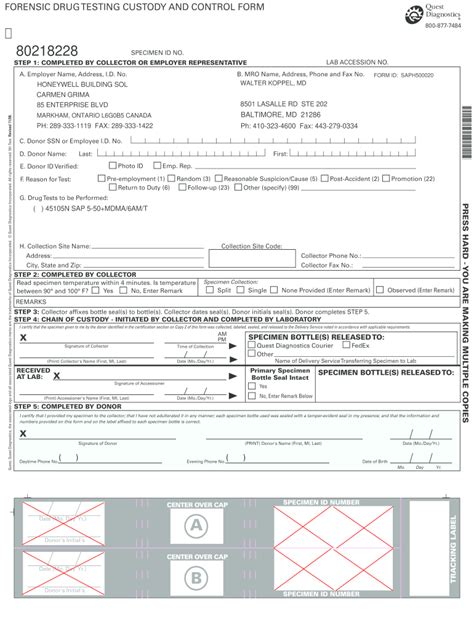 fillable  drug test form saph fax email print pdffiller