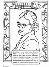 Coloring Rosa Parks Pages History Month African Printable Kids Rights Book American Civil Color Activities Printables Worksheets Americans Preschool Famous sketch template