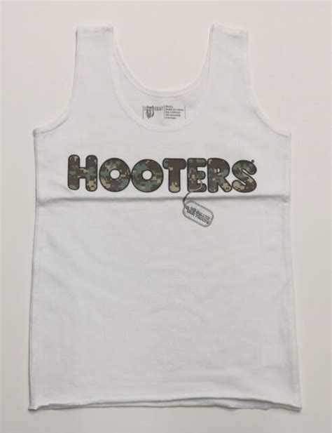 Hooters Camo Camouflage Girls Uniform Tank Top S Small We Salute Our