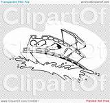 Pontoon Clipart Boat Clip Cartoon Outline Royalty Clipground Background Character Illustration Rf  Has Toonaday sketch template