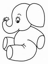 Elephant Coloring Cute Little Baby Drawing Pages Bum Netart Color Print Kids Small Animal Clipartmag Easy Choose Board sketch template