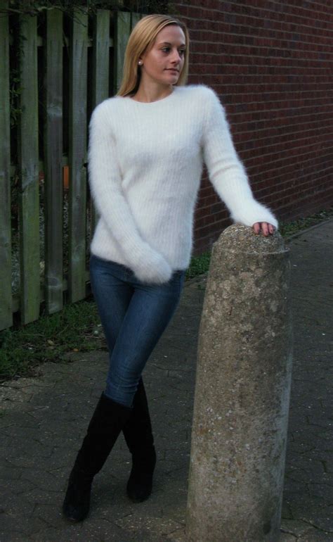 Georgeous Fluffy Soft White Angora Sweater With Images