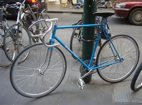 fileblue fixed gear track bicycle locked upjpg wikimedia commons