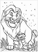 Lion Coloring King Simba Mufasa Pages Printable Kids Disney Children Son His sketch template
