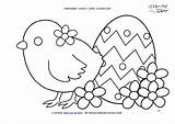 Easter Coloring Chick Egg Flowers Pages sketch template