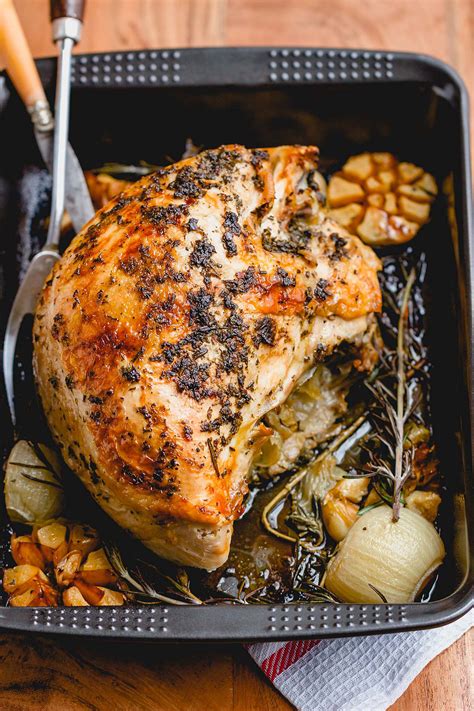 Roasted Turkey Breast Recipe With Garlic Herb Butter How