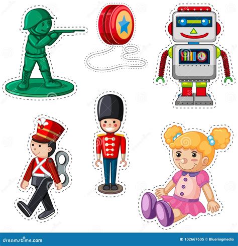 sticker design   dolls stock vector illustration