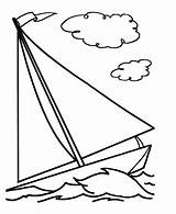 Coloring Pages Boat Printable Sailboat Simple sketch template