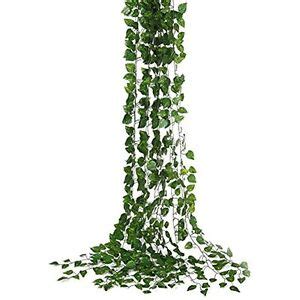 ft  strands artificial silk fake greenery hanging vine plant leaves jungle ebay