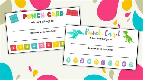printable reward punch cards  ways