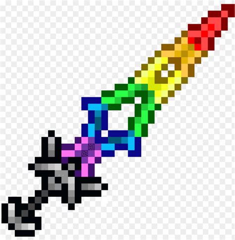 hd png irate sword rainbow sword pixel art png