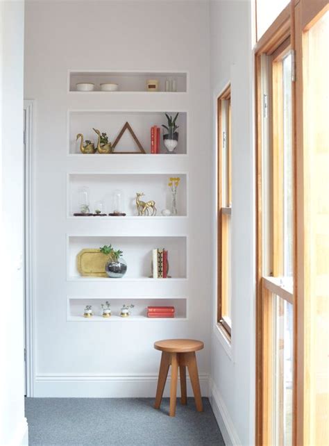 airy  functional niche shelves  modern decor digsdigs