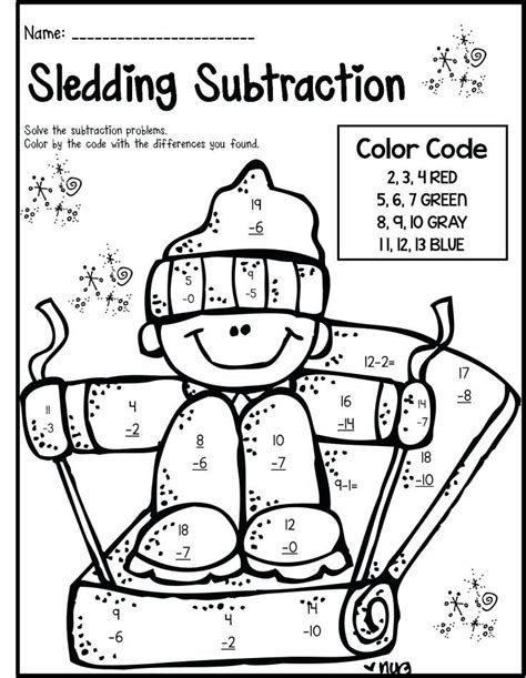 winter math worksheet  grade