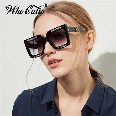 buy 2018 oversized rectangular sunglasses women brand