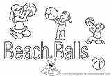 Coloring Pages Playing Kids Summer Beach Swimming Pool Ball Clipart Balls Play Words Popular Library sketch template