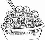 Coloring Pages Meatballs Spaghetti sketch template