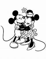 Mickey Minnie Coloring Mouse Tightly Pages Kids Classic Tavle Velg Hugged Disney sketch template