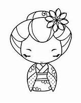 Coloring Kokeshi Pages Kimono Dolls Girl Color Cute Japanese Adult Doll Print Getcolorings Asian Colouring Sheets Coloriage Stamps Colori Visit sketch template