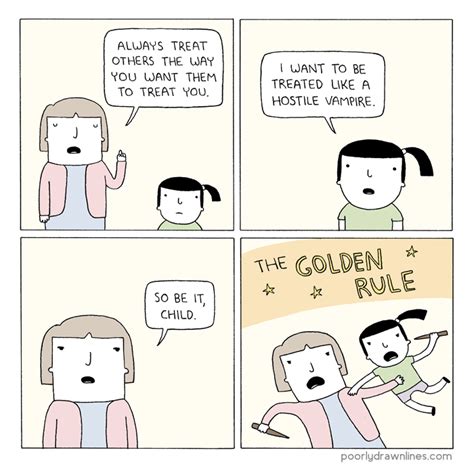 golden rule poorly drawn lines rule wisdom comics funny comics and strips cartoons