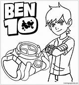 Ben Omnitrix Pages Coloring Color Online Print Coloringpagesonly sketch template